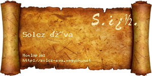 Solcz Éva névjegykártya